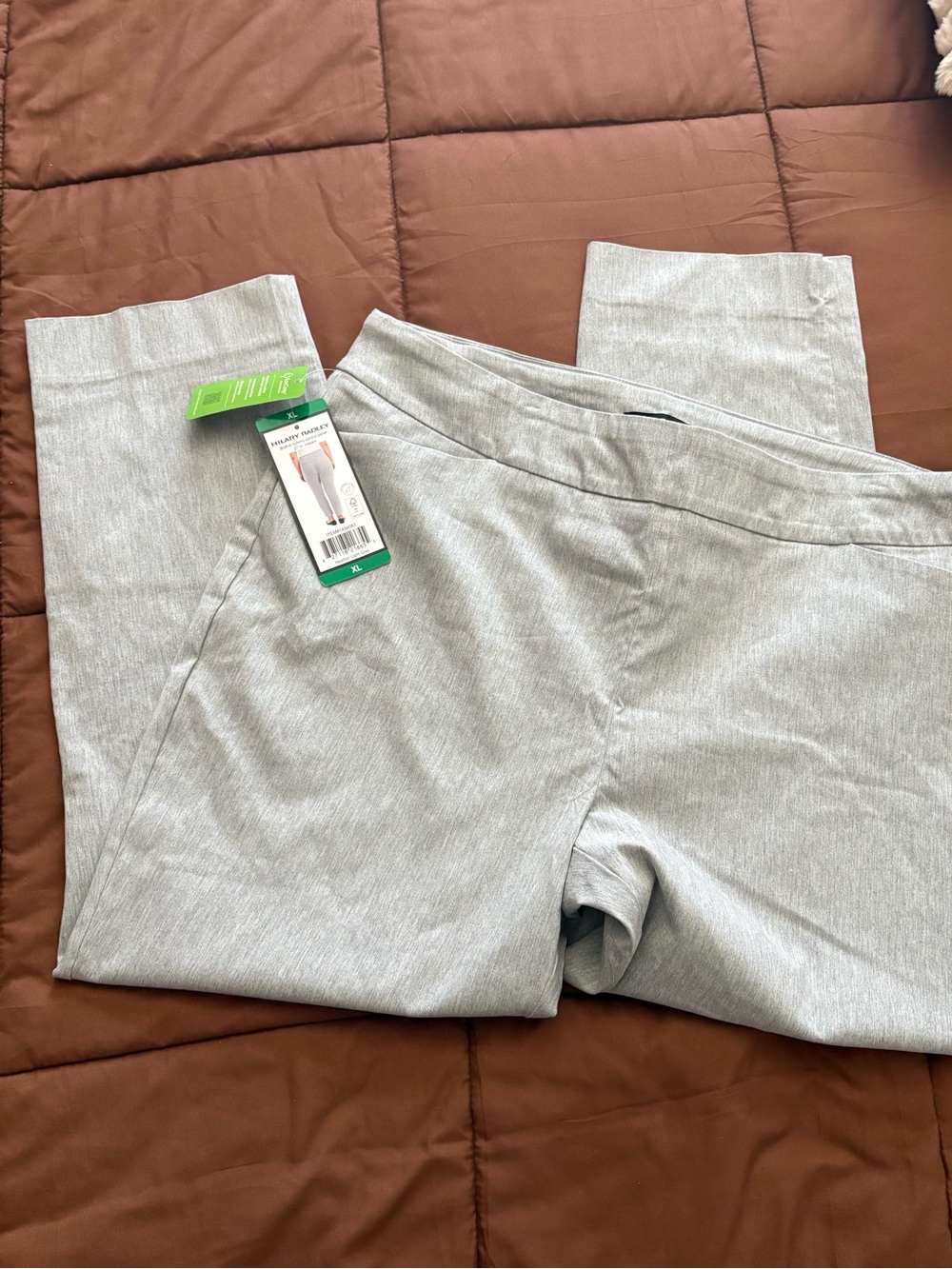 Hilary Radley Light Gray Pull-On Tummy Control Pants